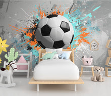 Load image into Gallery viewer, Soccer ball Wall Graphics Peel and Stick Boys room Wallpaper Nursery Self Adhesive Removable nursery wall decor Mural 687RS