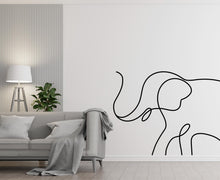 Load image into Gallery viewer, Minimalist Elephant Line Art Wall Decal – Modern One Line Drawing, Elegant Animal Silhouette, Contemporary Vinyl Wall Art 673LU