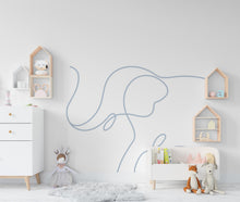 Load image into Gallery viewer, Minimalist Elephant Line Art Wall Decal – Modern One Line Drawing, Elegant Animal Silhouette, Contemporary Vinyl Wall Art 673LU