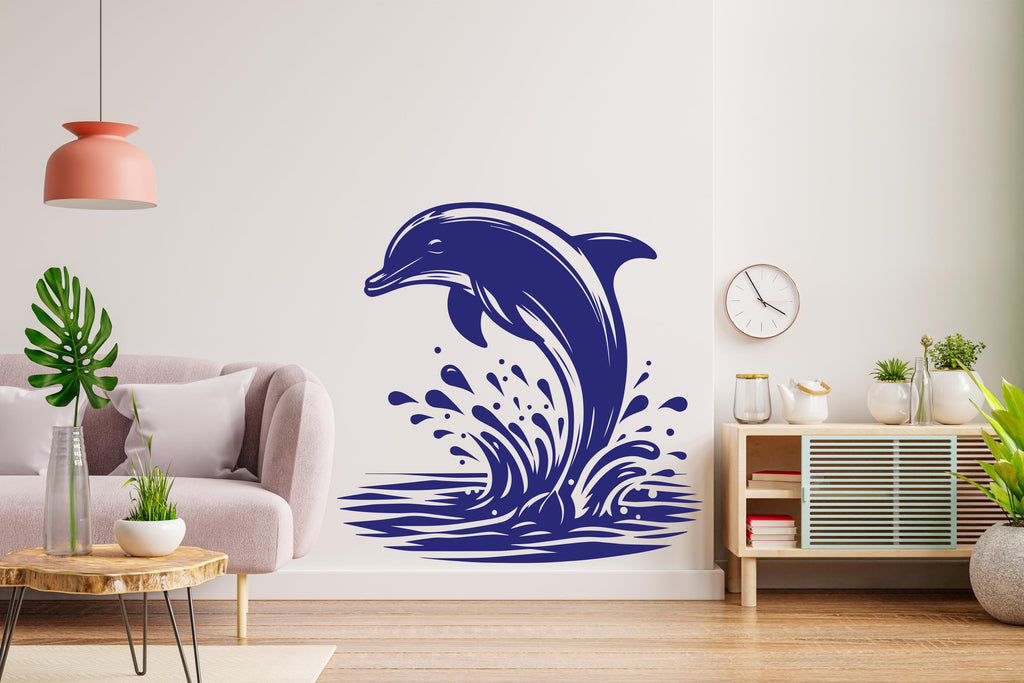 Dolphin Wall Decal, Dolphin Wall Art Modern Wall Stickers, Dolphin Bathroom Decor, Dolphin Room Wall Art Dolphin Home Decor 689RS