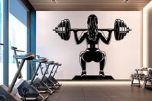 Load image into Gallery viewer, Gym Girl Squat Wall Decal Girl Power fitness Quote Decor Workout Art Vinyl Gym Wall Stickers Bedroom Home Gym Workout Girl 690RS