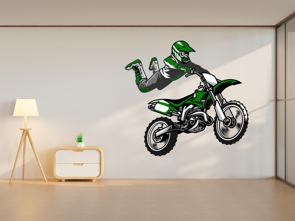 Motocross Wall Decal Dirt Bike Rider Wall Sticker Motorcycle Wall Decor Wall Stickers Nursery Bedroom Decor 667RS