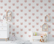 Load image into Gallery viewer, Minimalist Cat Wall Decals – Set of 36 Vinyl Stickers – Cute Removable Cat Face for Nursery, Kids Room, or Cat Lover Gift, Boho Colors 662LU