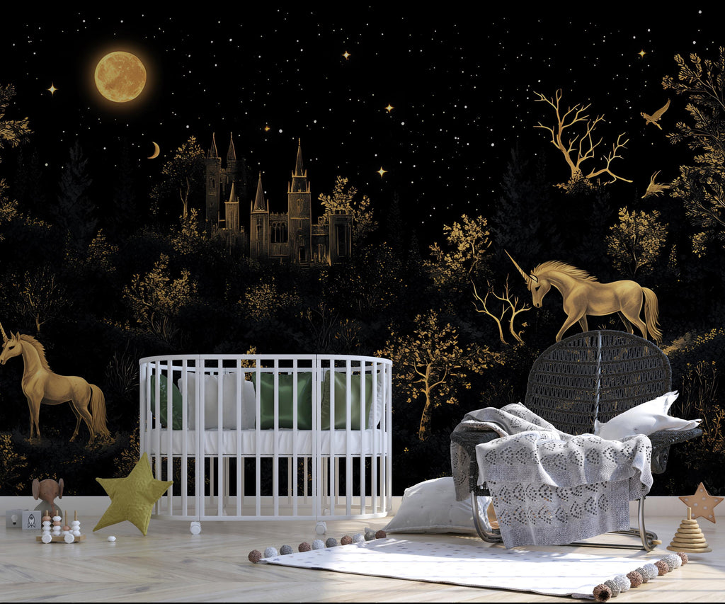 Medieval Dark Wallpaper, Dark Botanical magical forest mural dark botanical mural secret garden mural