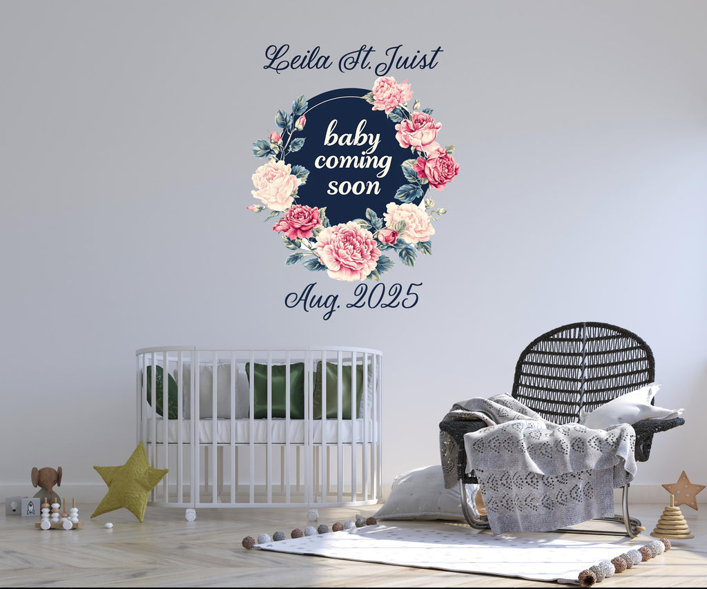 Baby welcome customizable sign, Baby coming soon sign, Baby announcement, Baby shower decor, Custom baby decal, Baby sticker, Baby decor