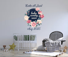 Load image into Gallery viewer, Baby welcome customizable sign, Baby coming soon sign, Baby announcement, Baby shower decor, Custom baby decal, Baby sticker, Baby decor