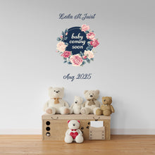 Load image into Gallery viewer, Baby welcome customizable sign, Baby coming soon sign, Baby announcement, Baby shower decor, Custom baby decal, Baby sticker, Baby decor