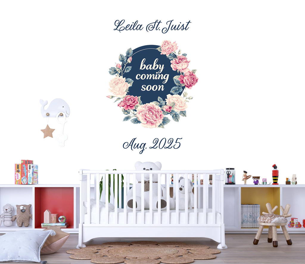 Baby welcome customizable sign, Baby coming soon sign, Baby announcement, Baby shower decor, Custom baby decal, Baby sticker, Baby decor