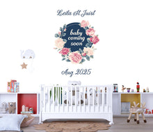 Load image into Gallery viewer, Baby welcome customizable sign, Baby coming soon sign, Baby announcement, Baby shower decor, Custom baby decal, Baby sticker, Baby decor