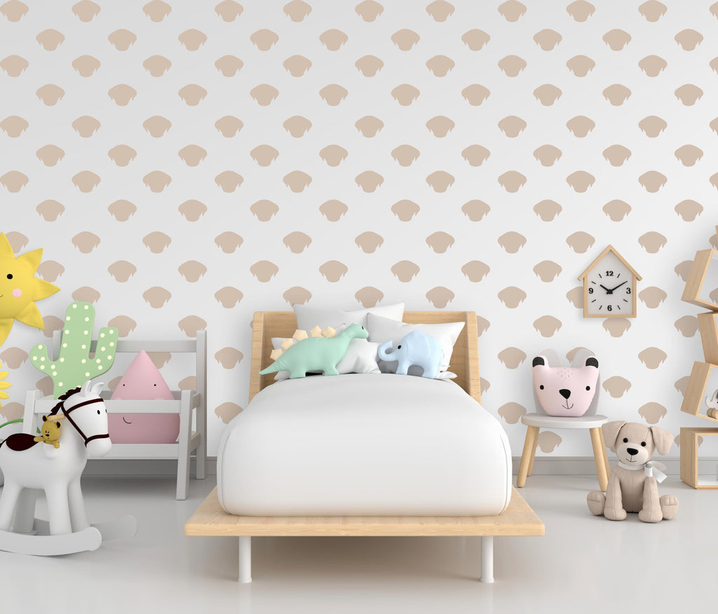 Minimalist Dog Wall Decals – Set of 36 Vinyl Stickers – Cute Removable Dog Face for Nursery, Kids Room, or Dog Lover Gift, Boho Colors 663LU