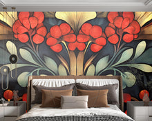 Load image into Gallery viewer, Art Nouveau Wallpaper / Peel and Stick Nature-Inspired Vintage Wallpaper / Floral Nouveau Wallpaper / Botanical Wallpaper, Modern Style