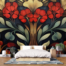 Load image into Gallery viewer, Art Nouveau Wallpaper / Peel and Stick Nature-Inspired Vintage Wallpaper / Floral Nouveau Wallpaper / Botanical Wallpaper, Modern Style