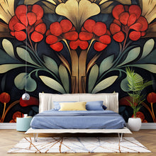 Load image into Gallery viewer, Art Nouveau Wallpaper / Peel and Stick Nature-Inspired Vintage Wallpaper / Floral Nouveau Wallpaper / Botanical Wallpaper, Modern Style