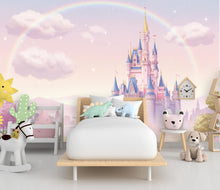 Load image into Gallery viewer, Princess Castle Wall Graphics Peel and Stick Girl room Wallpaper Nursery Self Adhesive Removable nursery wall decor Mural 668RS