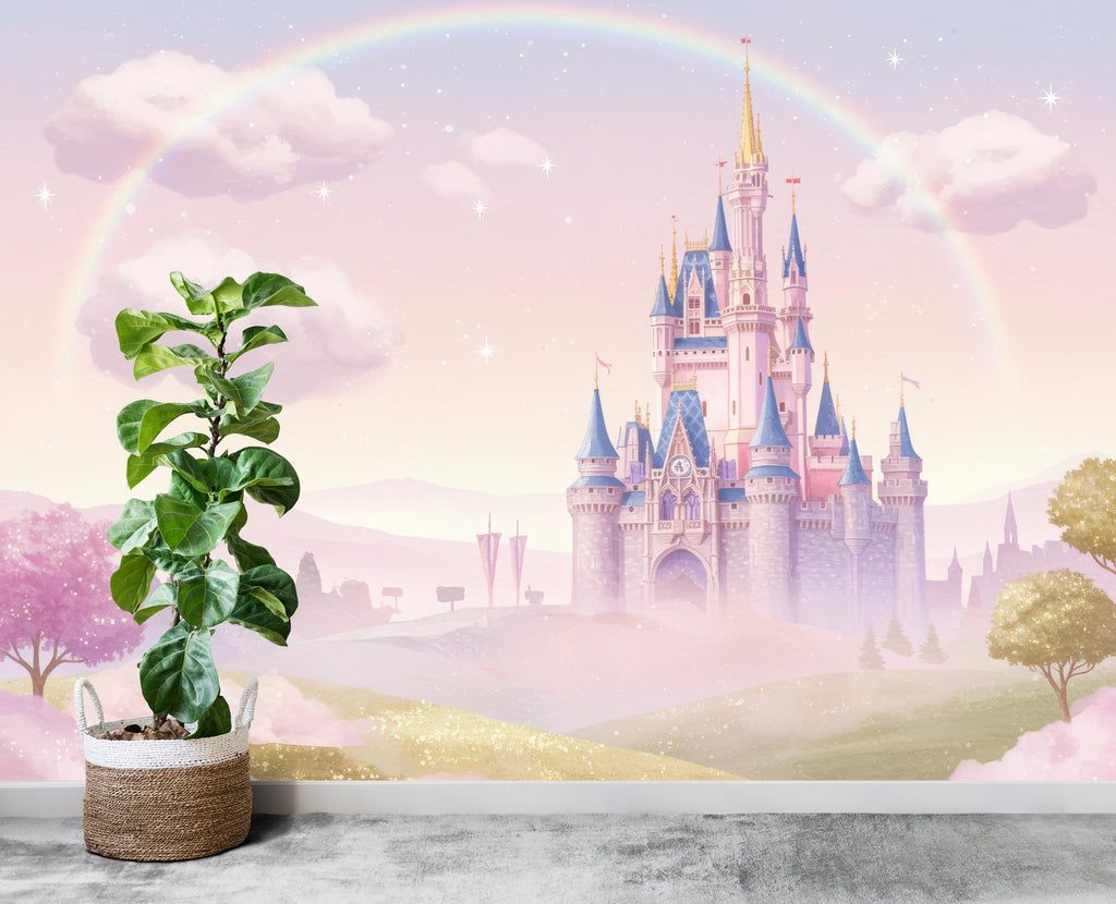 Princess Castle Wall Graphics Peel and Stick Girl room Wallpaper Nursery Self Adhesive Removable nursery wall decor Mural 668RS