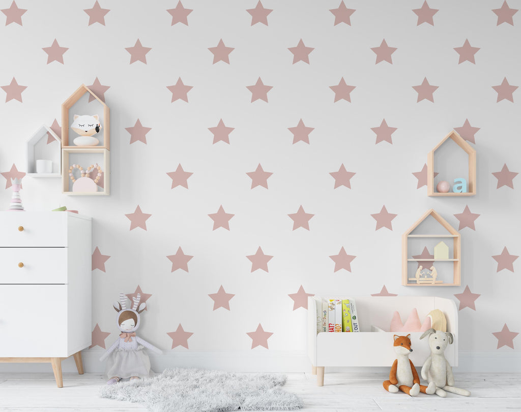Star Wall Decals – Set of 25 Stars | Nursery Wall Stickers | Removable Wall Decor | Kids Room & Nursery Wallpaper Look | Stars Decor 664LU