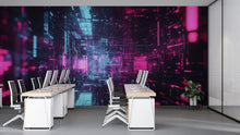 Load image into Gallery viewer, 3D High-Tech Cyberpunk Wallpaper / Futuristic Cyberpunk Wall Mural, Urban Cyberpunk City Wallpaper – 3D Sci-Fi Wall Mural