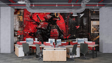 Load image into Gallery viewer, Cyberpunk Samurai 3D Wallpaper / Gaming Wallpaper / IT Office Samurai Wallpaper / Cyberpunk Warrior Wallpaper / Cyberpunk Samurai Art