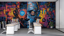 Load image into Gallery viewer, Cyberpunk 3D Wallpaper / Gaming Wallpaper / IT Office Cyberpunk Wallpaper / Cyberpunk Wallpaper / Cyberpunk Art / High-Tech Cyberpunk Mural