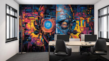Load image into Gallery viewer, Cyberpunk 3D Wallpaper / Gaming Wallpaper / IT Office Cyberpunk Wallpaper / Cyberpunk Wallpaper / Cyberpunk Art / High-Tech Cyberpunk Mural