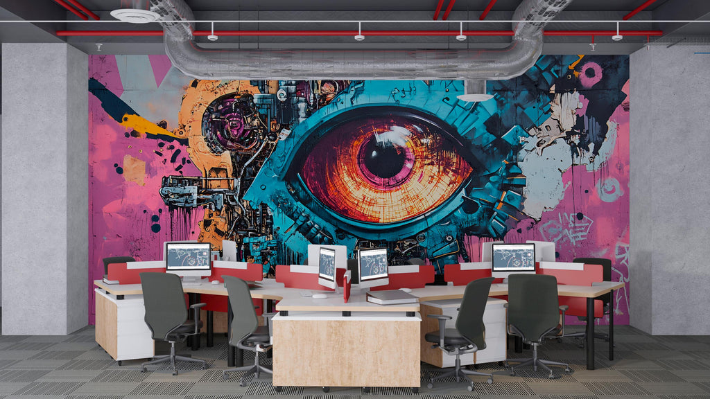 3D Cyberpunk Wallpaper / Gaming Wallpaper / IT Office Cyberpunk Wallpaper / Cyberpunk Wallpaper / Cyberpunk Art / High-Tech Cyberpunk Mural
