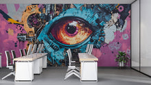 Load image into Gallery viewer, 3D Cyberpunk Wallpaper / Gaming Wallpaper / IT Office Cyberpunk Wallpaper / Cyberpunk Wallpaper / Cyberpunk Art / High-Tech Cyberpunk Mural