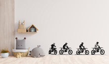Load image into Gallery viewer, Set of 4- Racing Motocross Wall Decal Dirt Bike Rider Wall Sticker Motorcycle Wall Decor Wall Stickers Nursery Bedroom Decor 665LU