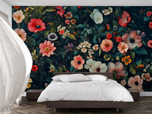 Load image into Gallery viewer, Botanical Wallpaper Mural / Leaf Wall Art for Bedroom / Peel and Stick Plant Wallpaper / Greenery Wall Decor / Removable Nature Mural
