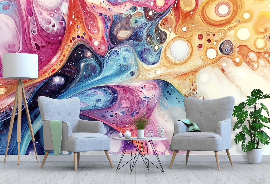 Colorful Universe Wallpaper / Abstract Galaxy Wall Mural / Cosmic Peel and Stick Wallpaper / Space Wall Art for Kids / Removable Nebula