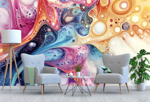 Load image into Gallery viewer, Colorful Universe Wallpaper / Abstract Galaxy Wall Mural / Cosmic Peel and Stick Wallpaper / Space Wall Art for Kids / Removable Nebula