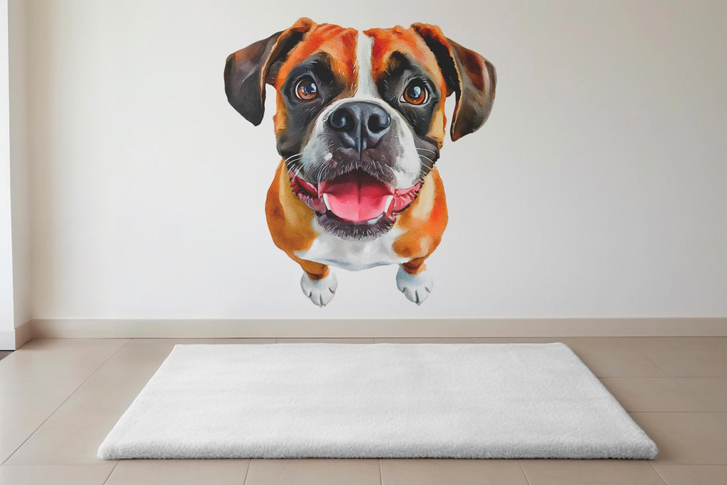 Personalized Boxer Dog Wall Decal / Custom Pet Name Wall Art / Boxer Silhouette Sticker / Dog Breed Wall Decor / Boxer Puppy Mural