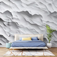 Load image into Gallery viewer, Wavy 3D Texture Wallpaper – Abstract Wave Wall Mural – Modern Illusion Effect Peel and Stick Wallpaper – Textured Look Wall Art Decor