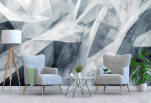 Load image into Gallery viewer, 3D Marble Crystal Wallpaper – Geometric Stone Texture Wall Mural – Modern Abstract Peel and Stick Wallpaper – Luxury Living Room Wall Decor