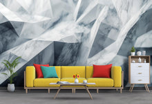 Load image into Gallery viewer, 3D Marble Crystal Wallpaper – Geometric Stone Texture Wall Mural – Modern Abstract Peel and Stick Wallpaper – Luxury Living Room Wall Decor