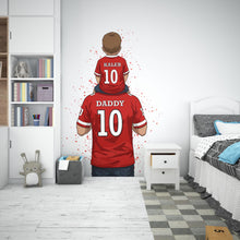 Load image into Gallery viewer, Father Son Soccer wall decor, Football Wall Decal Sport Vinyl, Football stickers, Boys Goal Wall Art, Wall Stickers, Kids Room, Decor 669RS