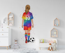 Load image into Gallery viewer, Soccer Girl wall decor, Football Wall Decal Sport Vinyl, Football stickers, Girls Passion Goal Wall Art Wall Stickers Kids Room Decor 671RS