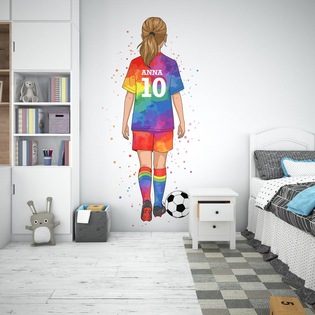 Soccer Girl wall decor, Football Wall Decal Sport Vinyl, Football stickers, Girls Passion Goal Wall Art Wall Stickers Kids Room Decor 671RS