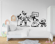Load image into Gallery viewer, Robots Playing Sports Wall Decal – Fun Robot Wall Art for Kids Room, Playroom Decor, Nursery Wall Sticker – Basketball, Golf &amp; More 667LU