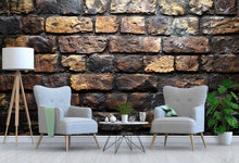 Load image into Gallery viewer, Rustic Brick Wall Mural – Realistic Aged Brick Texture Wallpaper – Industrial Peel and Stick Accent Wall – Vintage Loft Style Wall Decor