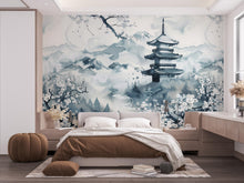 Load image into Gallery viewer, Japanese Nature Wallpaper Wall Graphics Japanese Pagoda Peel and Stick Girl room Wallpaper Self Japan Traditional Pattern 703RS