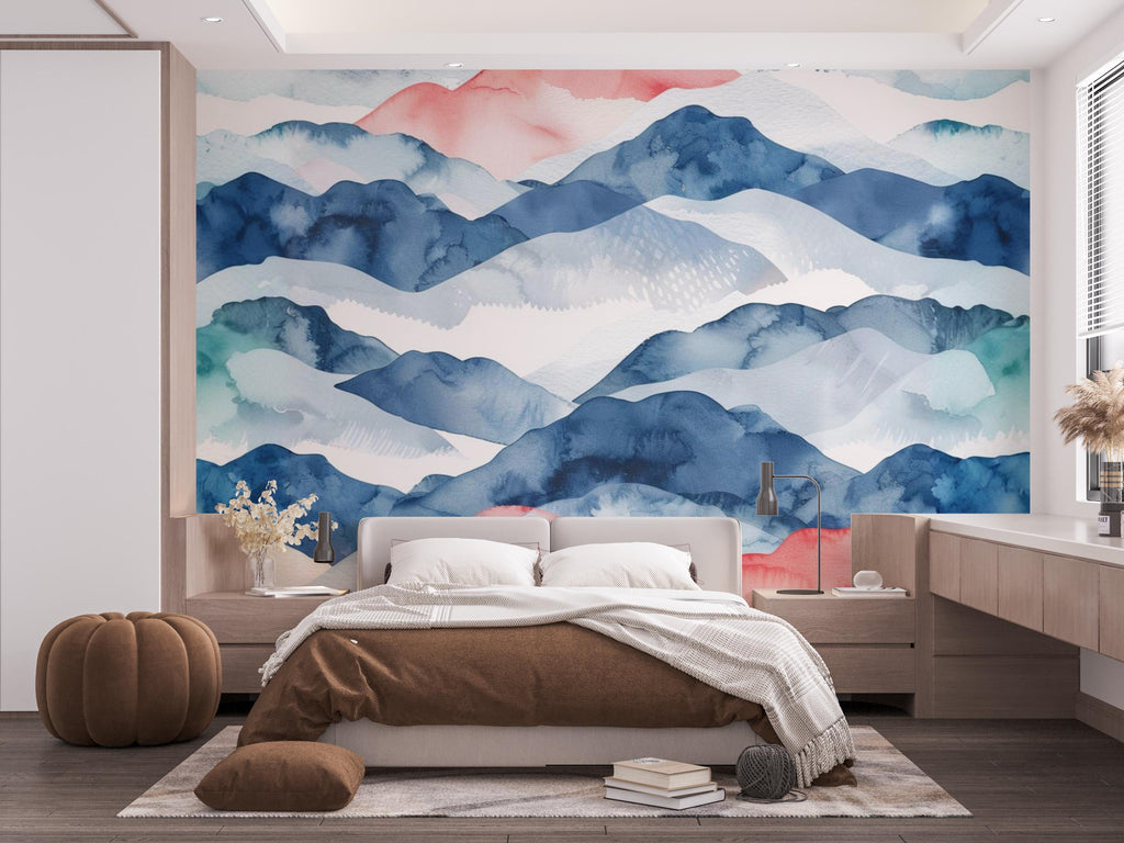 Japanese Mountain Wallpaper Wall Graphics Japanese Pagoda Peel and Stick Girl room Wallpaper Self Japan Traditional Pattern 704RS