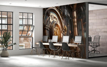 Load image into Gallery viewer, Steampunk Vault Wall Mural – Gear Lock Mechanism Industrial Mural for Office, Game Room or Studio – Peel &amp; Stick or Non-Woven