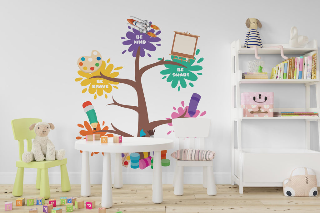 Kids School Tree Wall Decal, Tree wall decals for school, Kids wall decal school, school wall decor, classroom wall decor 675RS