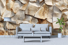 Load image into Gallery viewer, 3D Sandstone Rock Wall Mural – Textured Stone Look Wallpaper – Rustic Natural Accent Wall – Peel and Stick Faux Stone for Living