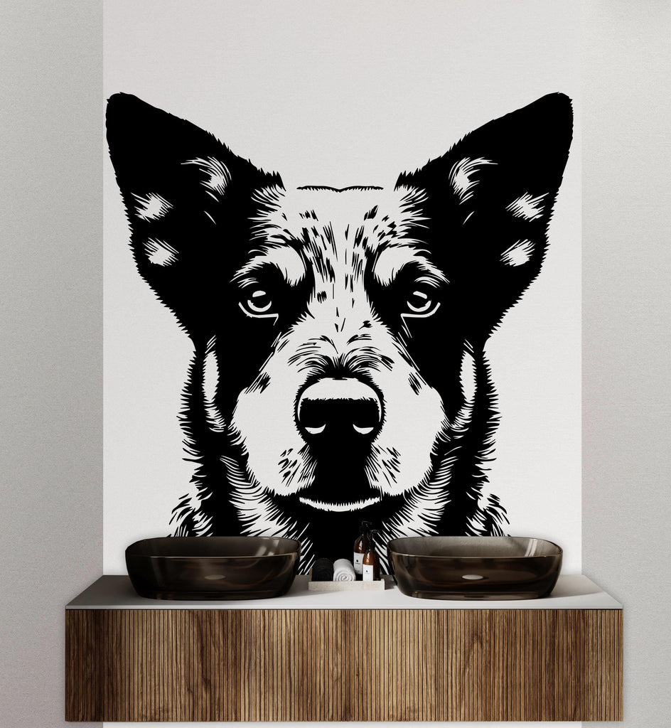 Blue heeler Dog wall decal Dog decor Dog kids Dog wall art Decal Dog Lover Animals Dog Wall Bathroom Wall Decals Stickers Vinyl 115DE