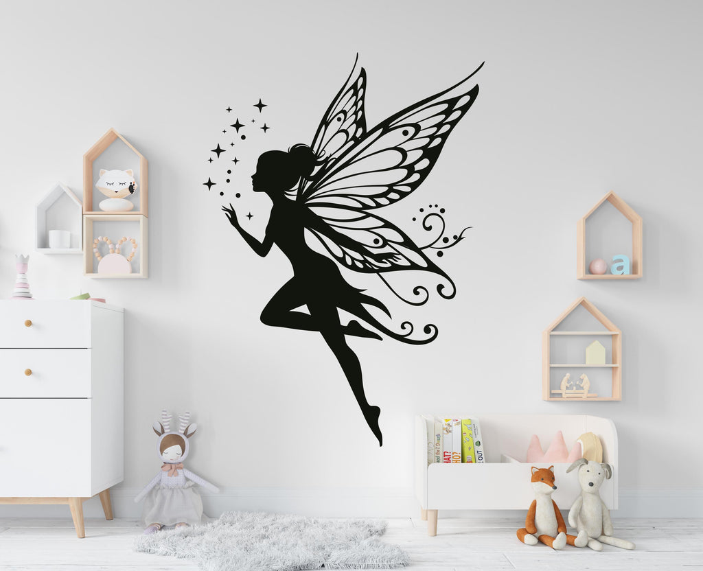 Fairy Wall Decor, Fairy Wall Decal, Girl room Fairy Wall Art, Fairy Princess Wall Sticker, Vinyl 676RS