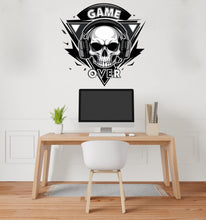 Load image into Gallery viewer, Gamer Zone wall decor Skull Game Over Controller decal Video Game Wall Decals Joystick Gamer Kids Bedroom Vinyl Wall Art Stickers 668LU