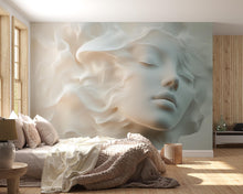 Load image into Gallery viewer, 3D Dreamy Floral Face Wallpaper – Artistic Peel and Stick Portrait Wallpaper, Feminine Bedroom Decor, Bloom &amp; Beauty Flower Mural