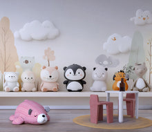 Load image into Gallery viewer, Cute Animal Nursery Wall Mural – Gender Neutral Penguin, Panda, Bear &amp; Friends – Soft Pastel Baby Room Wallpaper