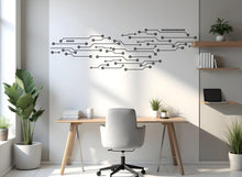 Load image into Gallery viewer, Circuit Board Wall Decal, Technology Vinyl Wall Art Decals, Company Name Decal, Office Decor, Business Wall Decal, Wall Art Office 671LU